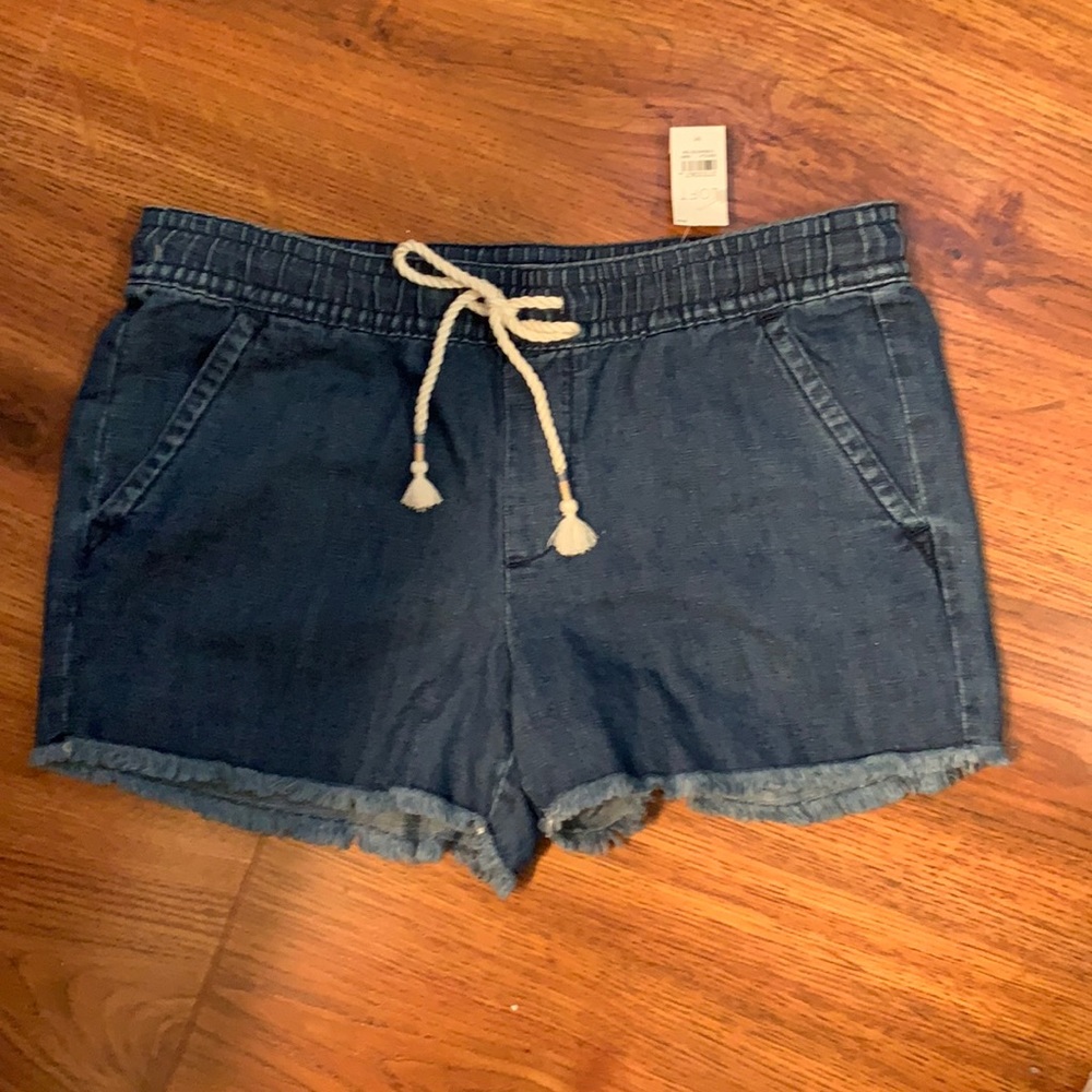 LOFT denim drawstring shorts